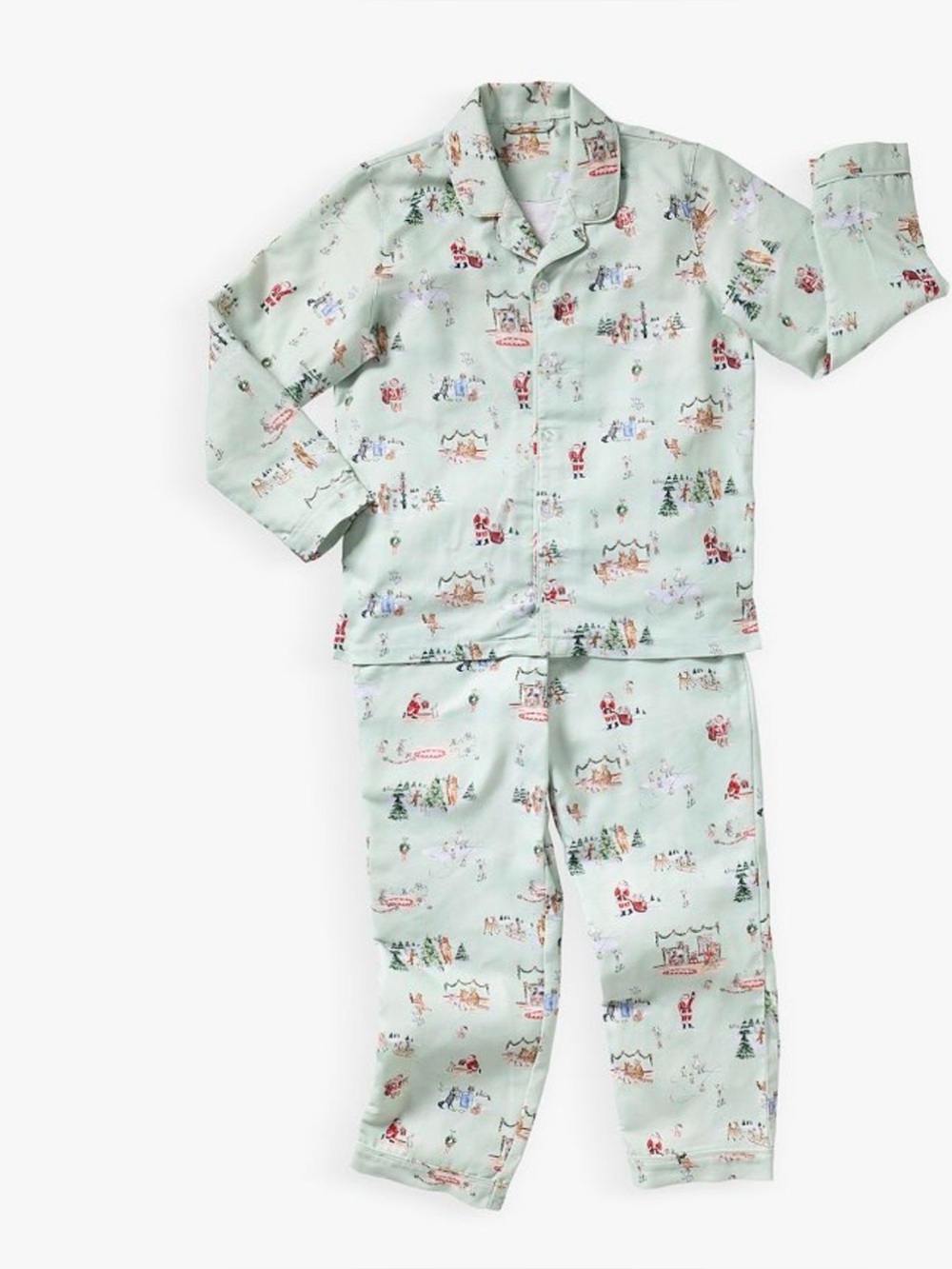 Pottery Barn x Riley Sheehey Holiday Adult Flannel Pajama Set size XL Green - Picture 1 of 10